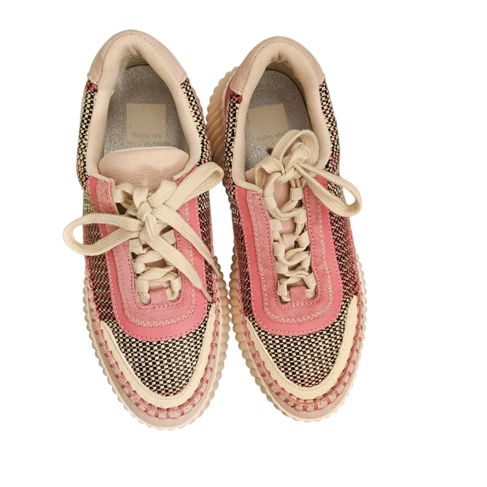 Dolce Vita Dolen Pink Platform Lace Up Sneakers Size 8 - Picture 2 of 7